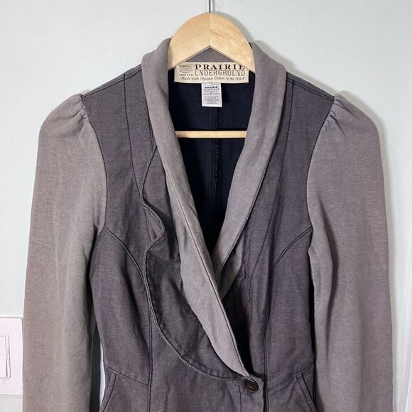 Prairie Underground Lagenlook Prince Blazer Jacket Size Small Organic Cotton - Picture 3 of 14